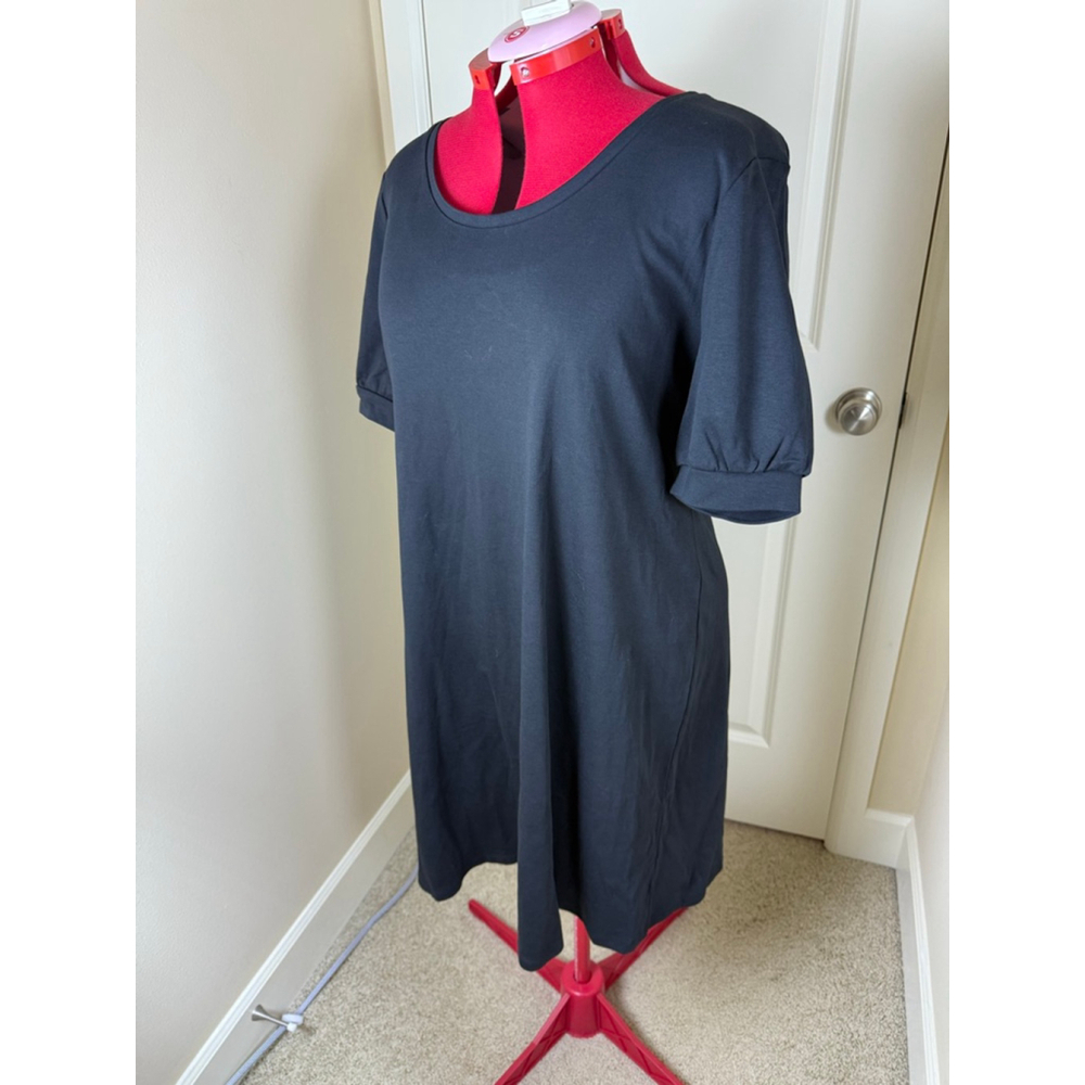 Women's Isaac Mizrahi Black XL Short Sleeve T-Shirt Dress - Picture 3 of 14